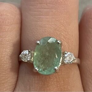 2 ct Tourmaline 925 Solid Sterling Silver Ring 6.5